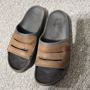 CROCS Tan Slide Sandals size 8